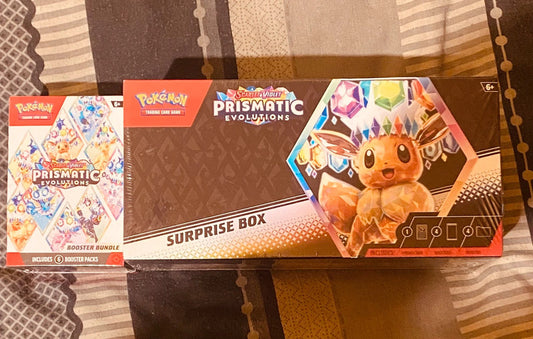 Prismatic evolutions combo surprise box + booster bundle